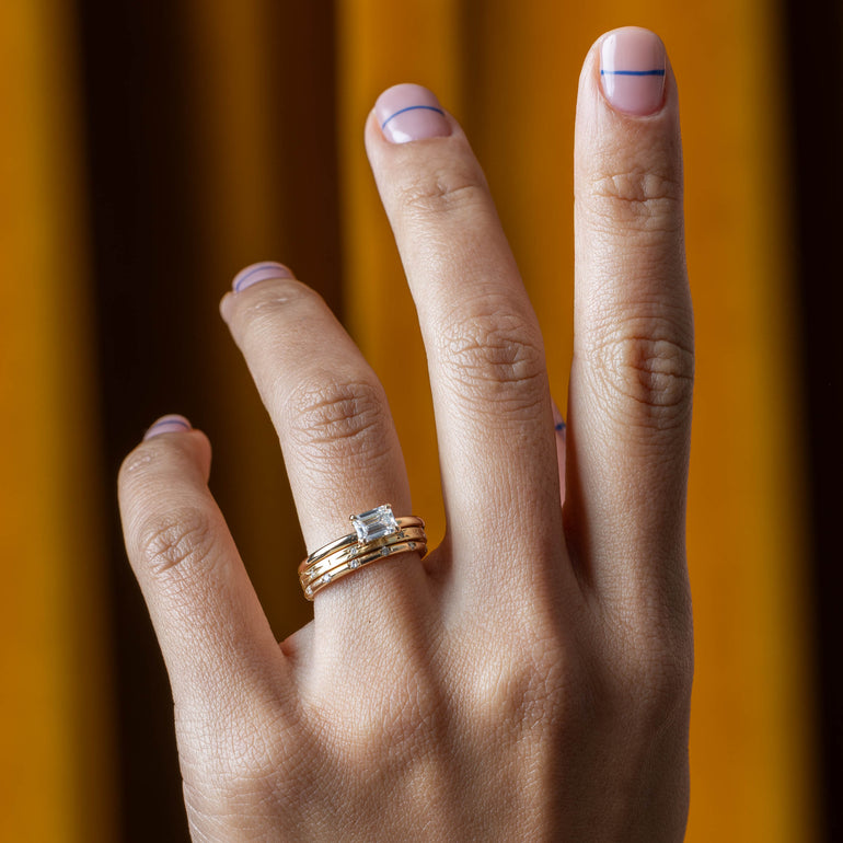 Octavia Emerald-Cut Solitaire in Rose Gold – No.3