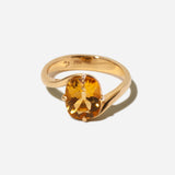 Old Mine Cut Citrine Serra Ring