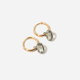 Orbit Hoops with Green Amethyst & Black Rhodium
