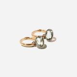 Orbit Hoops with Green Amethyst & Black Rhodium