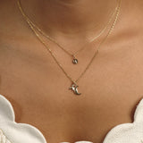 Moon Phase Blue Sapphire Birthstone Charm