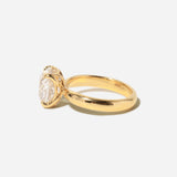 3.37 ct Old Mine Cushion Diamond Petal Ring
