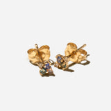 Sapphire, Tourmaline, & Diamond Covey Stud