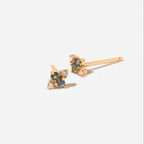 Sapphire, Tourmaline, & Diamond Covey Stud