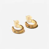 Scallop Huggie Hoops with Sapphires