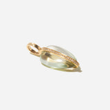 Small Diamond Pebble Pendant in Green Amethyst