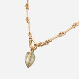 Small Diamond Pebble Pendant in Green Amethyst