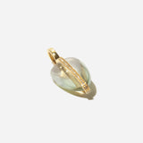 Small Diamond Pebble Pendant in Green Amethyst