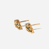 Tonal Sapphire Crescent Earring w/ 7 mm Flat Back