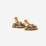 Tonal Sapphire Crescent Earring w/ 7 mm Flat Back