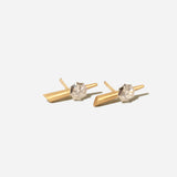 Two-Tone Sophisticate Knife Edge Bar Studs