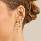 Three Puffed Teardrop Drop Earrings