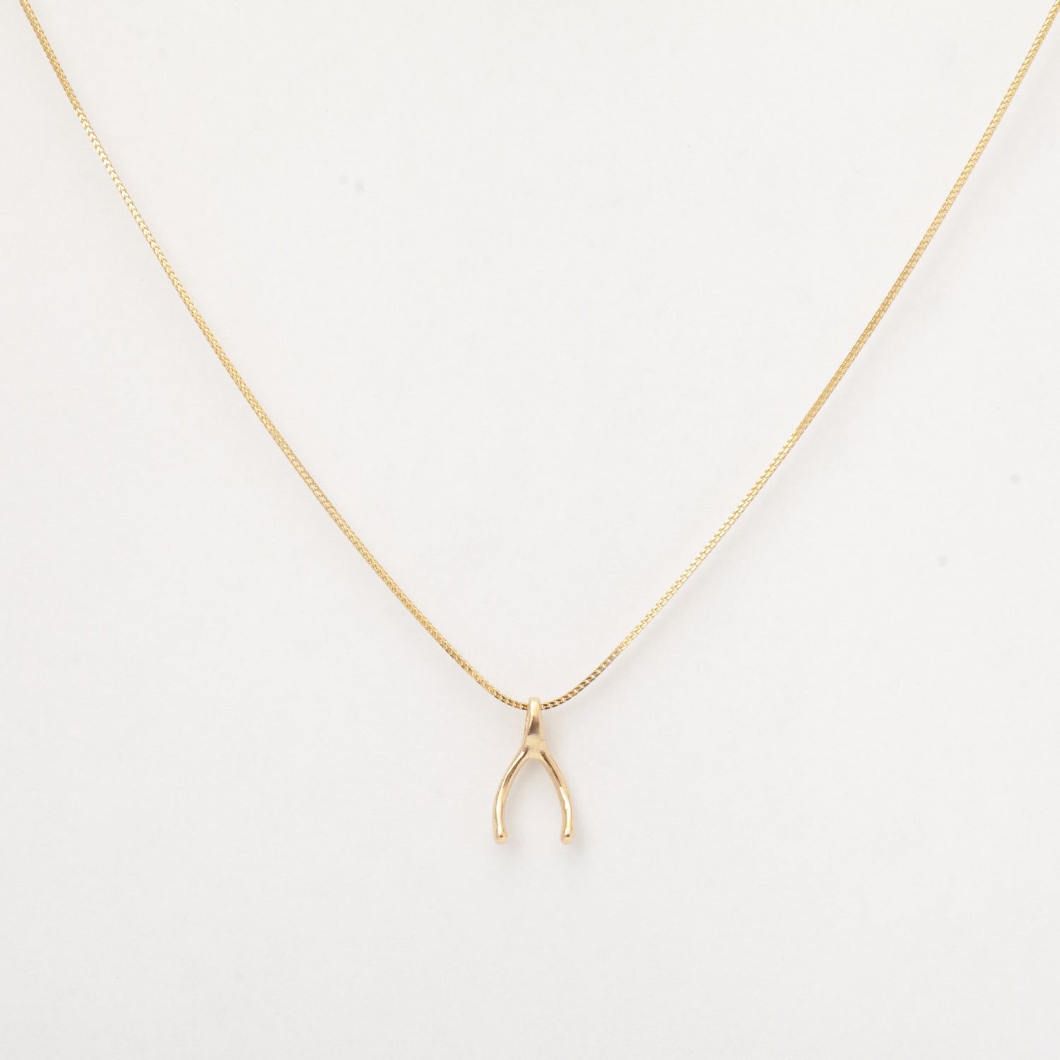 Stainless Steel Polished Yellow IP-plated Wishbone Necklace - Quality Gold
