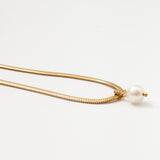 Dangling Pearl Snake Chain Necklace