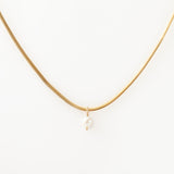 Dangling Pearl Snake Chain Necklace