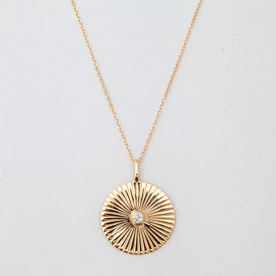 Large Diamond Rays Pendant Necklace – No.3