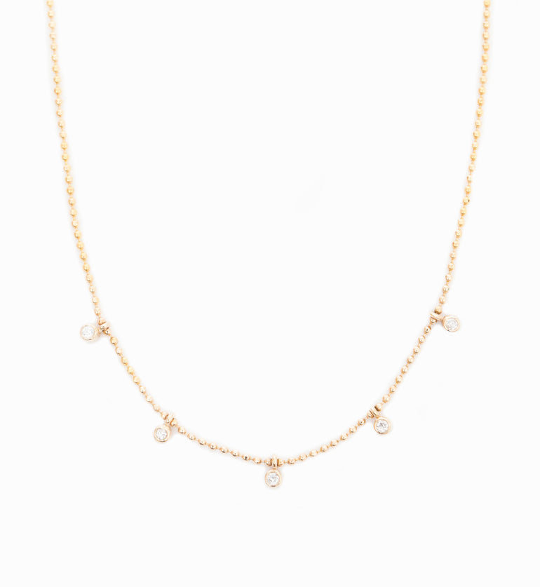 Tiny Dangling Diamonds Necklace – No.3