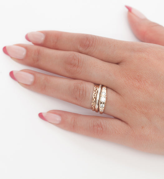 Half Channel Narrow Diamond Band No.3