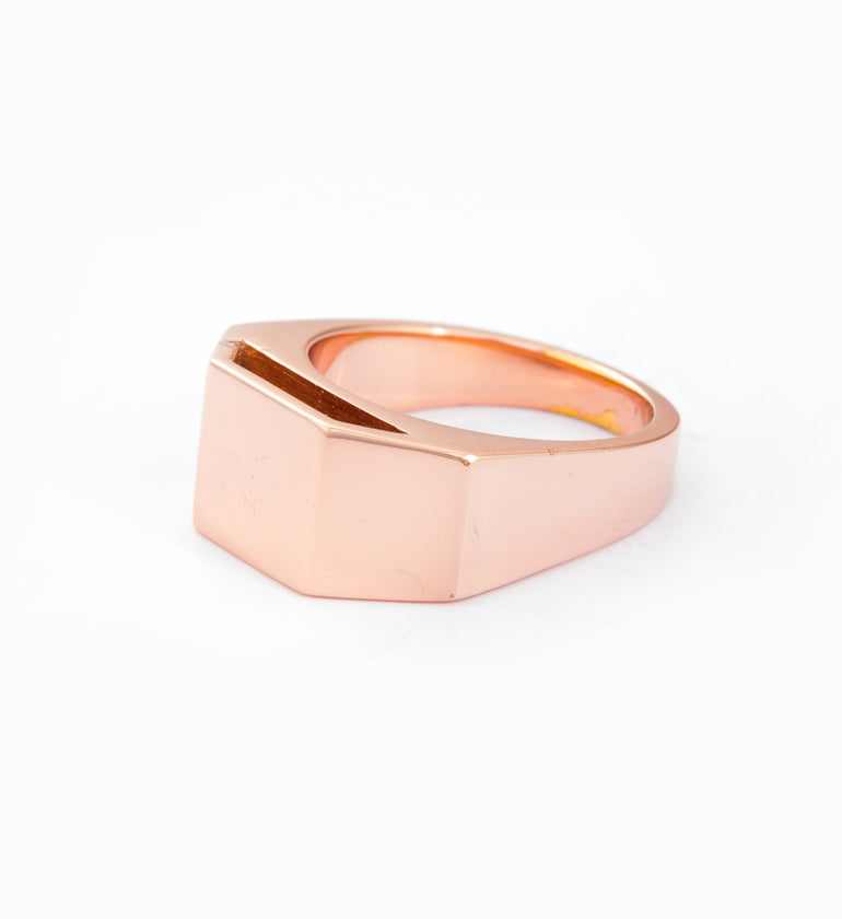 Rose Gold Cut Out Pedestal Ring: Angle