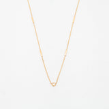 Floating Diamond and Tiny Bar Station Necklace