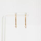 Pavé Diamond Bar & Dangling Diamond Short Wire Threader Earrings